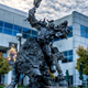 The front of Blizzard's Irvine, California campus where a giant World of Warcraft orc statue is displayed.